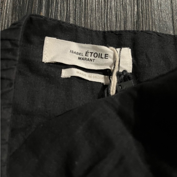 NWT ISABEL MARANT ÉTOILE Laraya Ruffle Cotton Mini Skirt Black 6 - Picture 4 of 7
